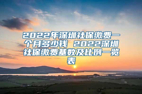 2022年深圳社保缴费一个月多少钱 2022深圳社保缴费基数及比例一览表