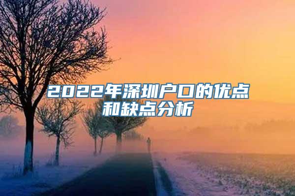 2022年深圳户口的优点和缺点分析