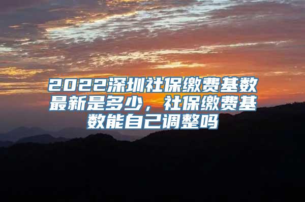 2022深圳社保缴费基数最新是多少，社保缴费基数能自己调整吗