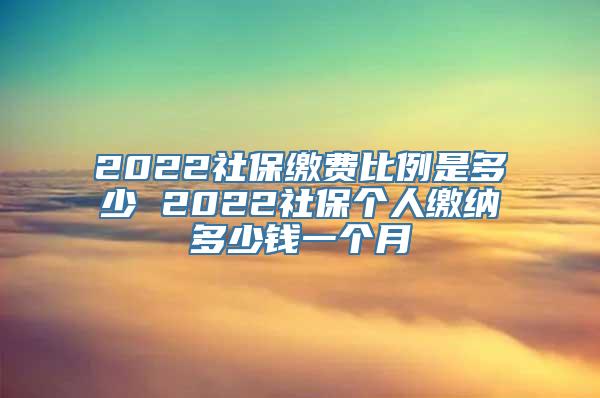 2022社保缴费比例是多少 2022社保个人缴纳多少钱一个月