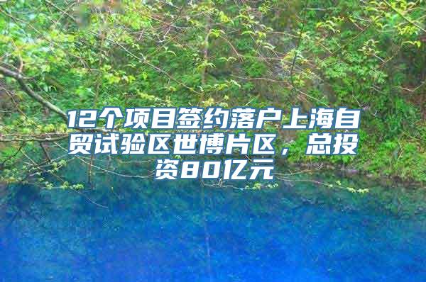 12个项目签约落户上海自贸试验区世博片区，总投资80亿元