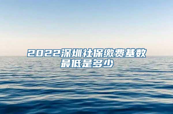 2022深圳社保缴费基数最低是多少