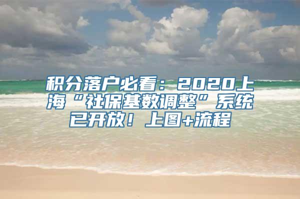 积分落户必看：2020上海“社保基数调整”系统已开放！上图+流程