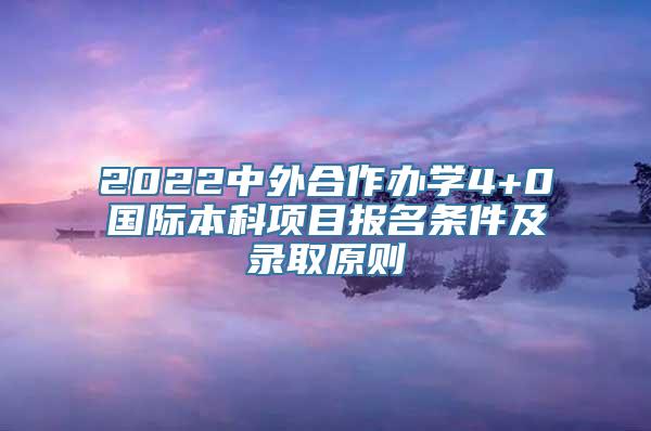 2022中外合作办学4+0国际本科项目报名条件及录取原则