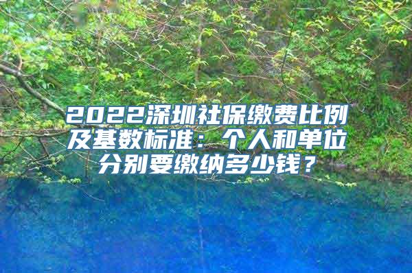 2022深圳社保缴费比例及基数标准：个人和单位分别要缴纳多少钱？