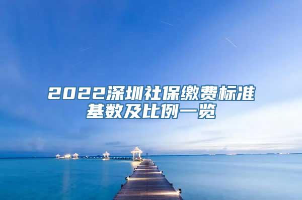 2022深圳社保缴费标准基数及比例一览