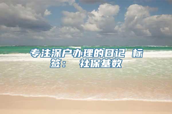 专注深户办理的日记 标签： 社保基数