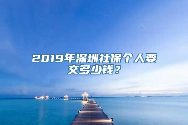 2019年深圳社保个人要交多少钱？