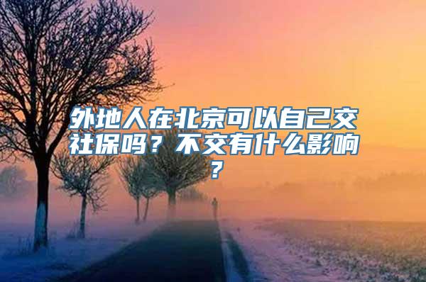 外地人在北京可以自己交社保吗？不交有什么影响？