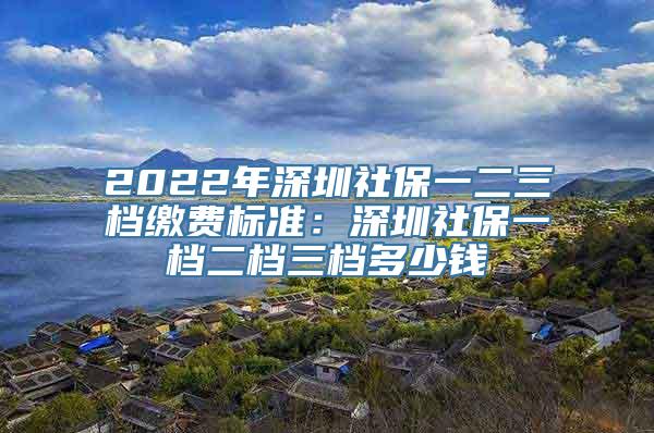 2022年深圳社保一二三档缴费标准：深圳社保一档二档三档多少钱