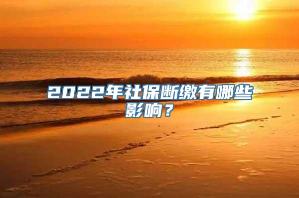 2022年社保断缴有哪些影响？