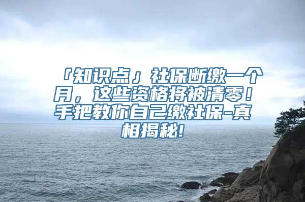 「知识点」社保断缴一个月，这些资格将被清零！手把教你自己缴社保-真相揭秘!