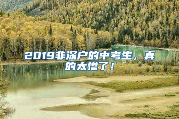 2019非深户的中考生，真的太惨了！