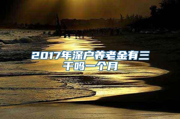 2017年深户养老金有三千吗一个月