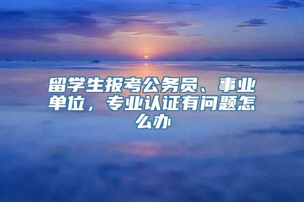 留学生报考公务员、事业单位，专业认证有问题怎么办