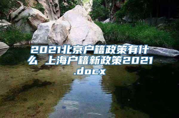 2021北京户籍政策有什么 上海户籍新政策2021.docx