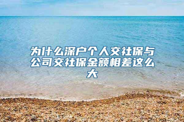 为什么深户个人交社保与公司交社保金额相差这么大