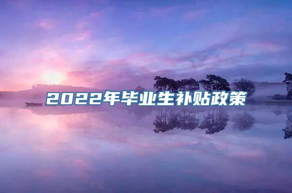 2022年毕业生补贴政策