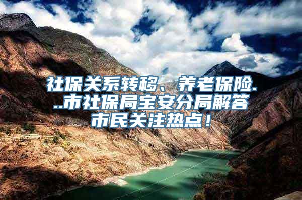 社保关系转移、养老保险...市社保局宝安分局解答市民关注热点！