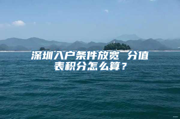 深圳入户条件放宽 分值表积分怎么算？