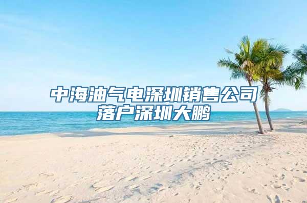 中海油气电深圳销售公司落户深圳大鹏