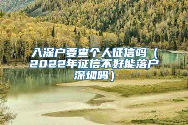 入深户要查个人征信吗（2022年征信不好能落户深圳吗）