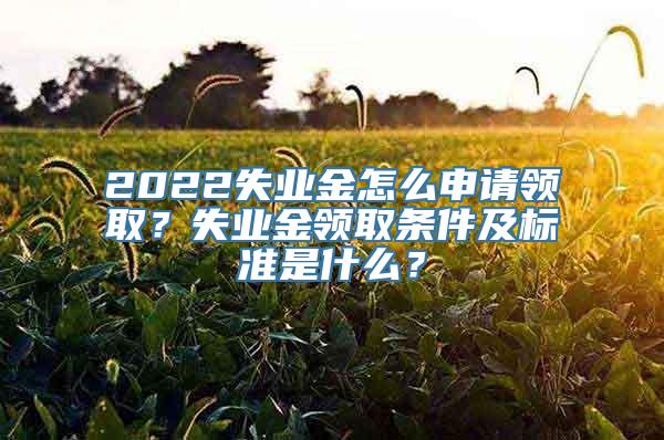 2022失业金怎么申请领取？失业金领取条件及标准是什么？