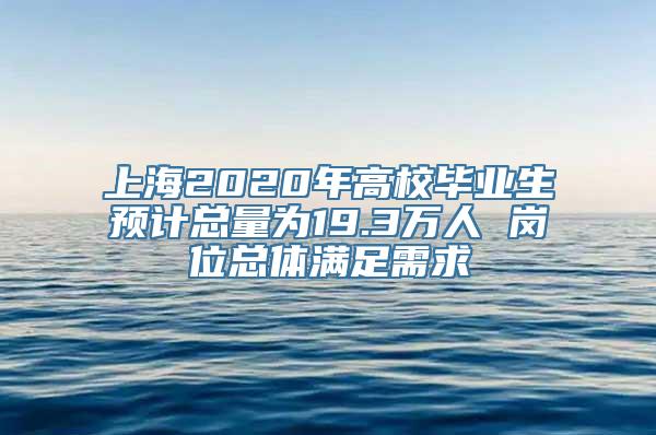 上海2020年高校毕业生预计总量为19.3万人 岗位总体满足需求