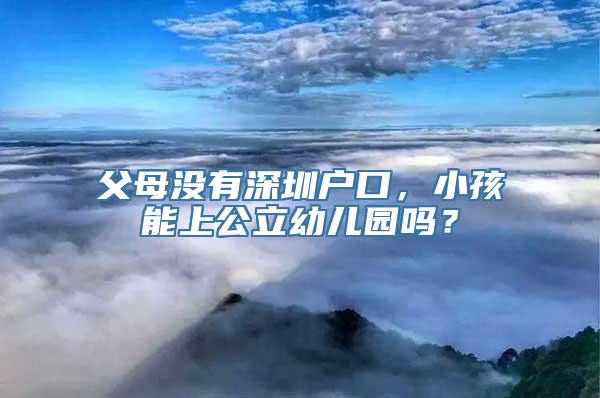 父母没有深圳户口，小孩能上公立幼儿园吗？