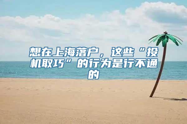 想在上海落户，这些“投机取巧”的行为是行不通的