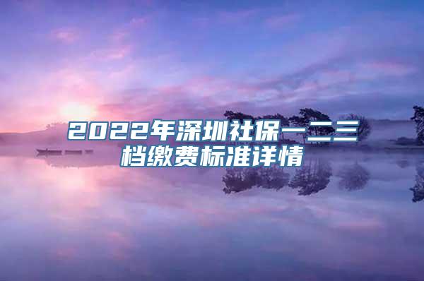 2022年深圳社保一二三档缴费标准详情