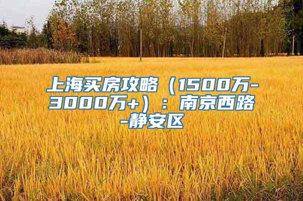 上海买房攻略（1500万-3000万+）：南京西路-静安区