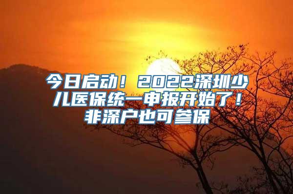 今日启动！2022深圳少儿医保统一申报开始了！非深户也可参保