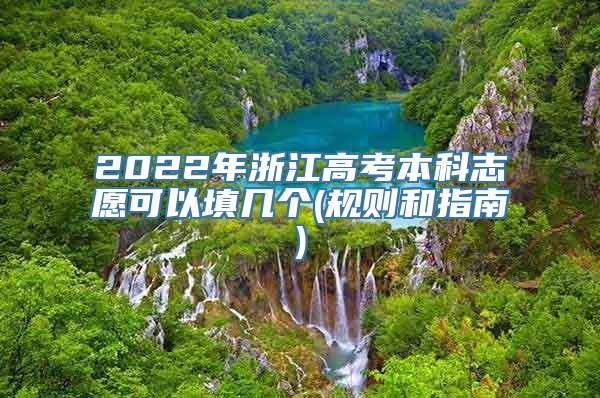 2022年浙江高考本科志愿可以填几个(规则和指南)