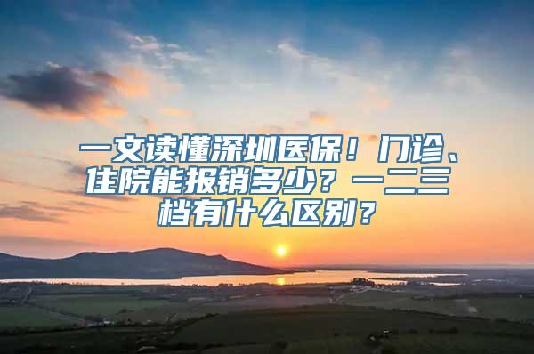 一文读懂深圳医保！门诊、住院能报销多少？一二三档有什么区别？