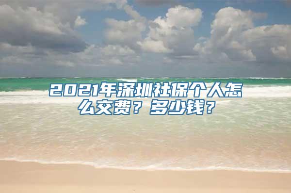 2021年深圳社保个人怎么交费？多少钱？