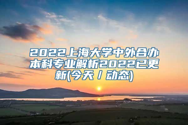 2022上海大学中外合办本科专业解析2022已更新(今天／动态)