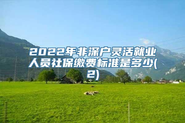 2022年非深户灵活就业人员社保缴费标准是多少(2)