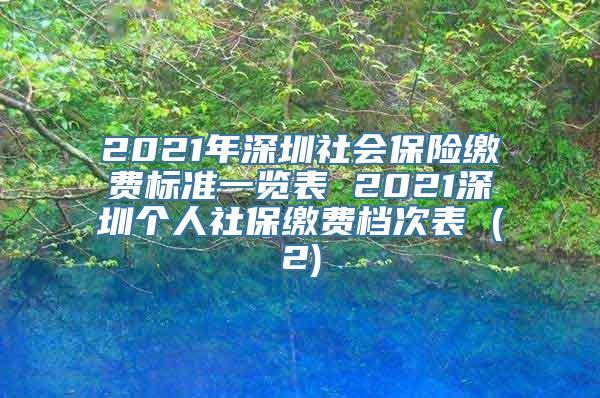 2021年深圳社会保险缴费标准一览表 2021深圳个人社保缴费档次表 (2)