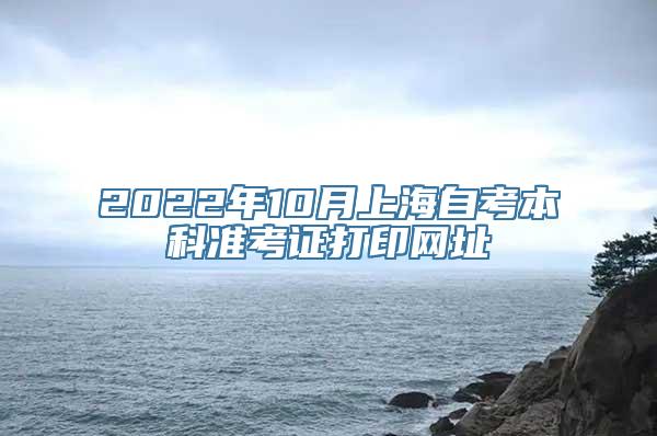 2022年10月上海自考本科准考证打印网址