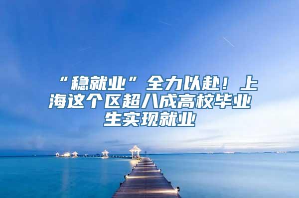 “稳就业”全力以赴！上海这个区超八成高校毕业生实现就业