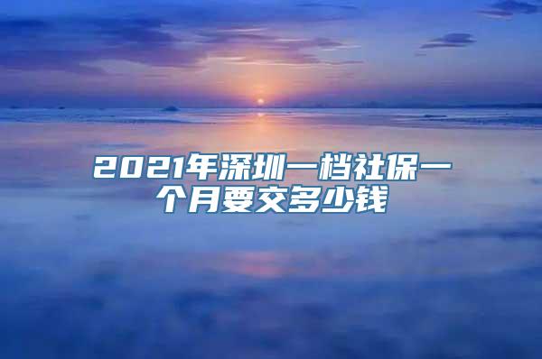 2021年深圳一档社保一个月要交多少钱