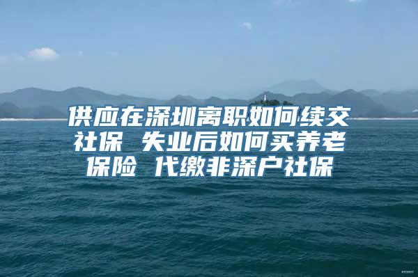 供应在深圳离职如何续交社保 失业后如何买养老保险 代缴非深户社保