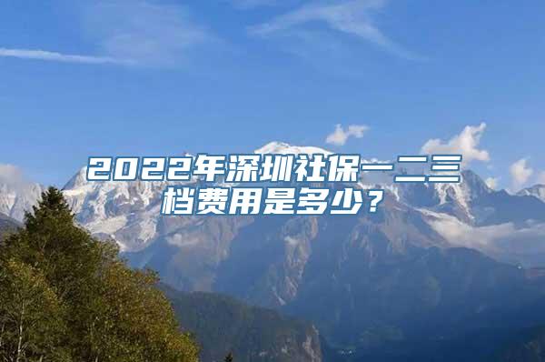 2022年深圳社保一二三档费用是多少？