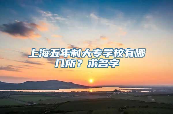 上海五年制大专学校有哪几所？求名字