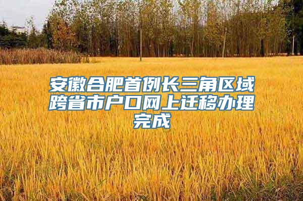 安徽合肥首例长三角区域跨省市户口网上迁移办理完成