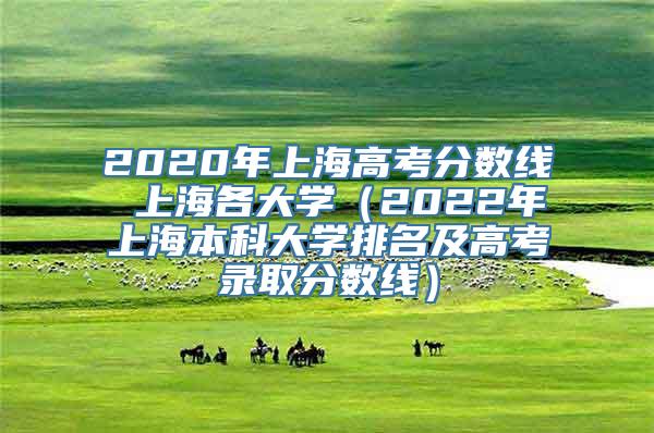 2020年上海高考分数线 上海各大学（2022年上海本科大学排名及高考录取分数线）