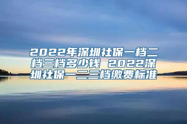 2022年深圳社保一档二档三档多少钱 2022深圳社保一二三档缴费标准