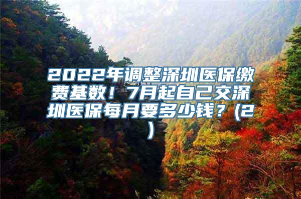 2022年调整深圳医保缴费基数！7月起自己交深圳医保每月要多少钱？(2)