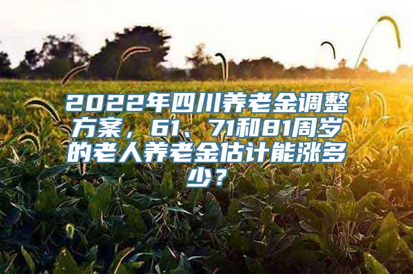 2022年四川养老金调整方案，61、71和81周岁的老人养老金估计能涨多少？